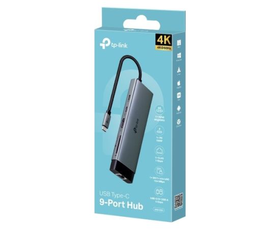 Hub TP-LINK UH9120C 3xUSB-A 3.0, 1xUSB-C 3.0, 1xUSB-C PD, HDMI 4K, RJ45 GE, SD, microSD