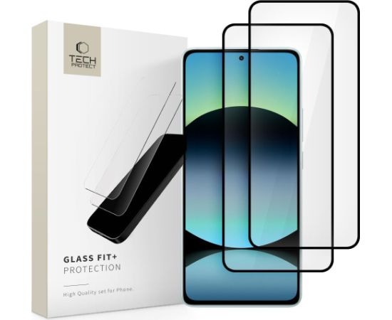 ЗАКАЛЕННОЕ СТЕКЛО TECH-PROTECT GLASS FIT+ 2-PACK XIAOMI REDMI NOTE 14 4G | 5G ЧЕРНЫЙ