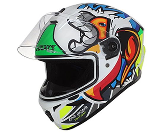 Axxis Helmets, S.a Draken PARROT (XL) A0 PearlWhiteMat ķivere