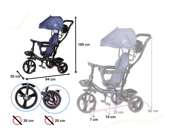 Trike Fix Lite 2in1 Коляскa и трехколесные велосипед Cиний