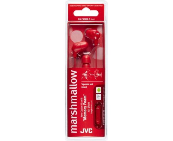 JVC HA-FX38M-R-E Marshmallow Austiņas ar Mikrofonu un vadības pulti