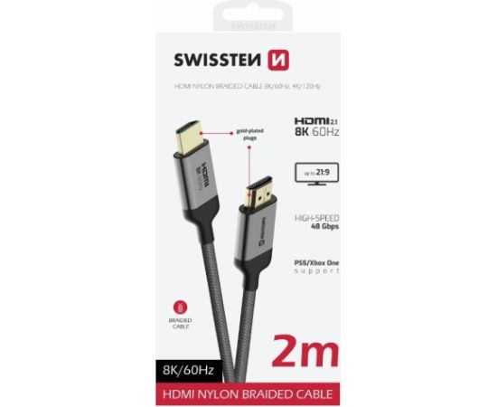 Swissten HDMI на HDMI 8K Кабель 2m