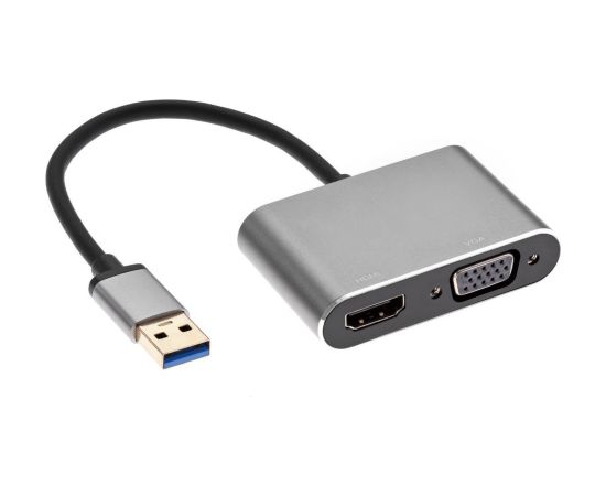 RoGer DrongDisplay Adapteris USB to VGA/HDMI + Audio / iOS/Android/Windows/macOS