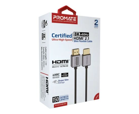 Promate PrimeLink8k-150 8K@60Hz HDR HDMI Slim Cable 1.5m