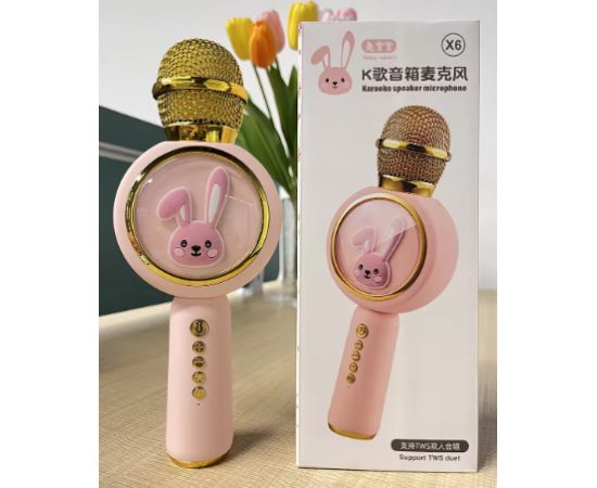 RoGer X6 Baby Rabbit Детский Караоке Микрофон Bluetooth / SD card