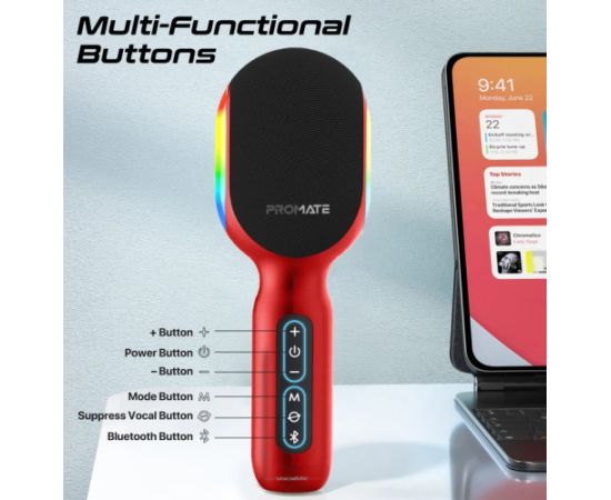Promate VocalMic 5-in-1 RGB Беспроводной караоке-микрофон и динамик