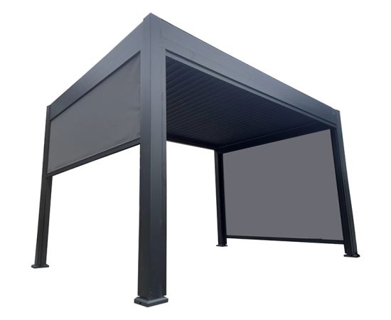 Pergola 397x298x248cm, atverams jumts, 3 tekstila sienas Тенты и аксессуары