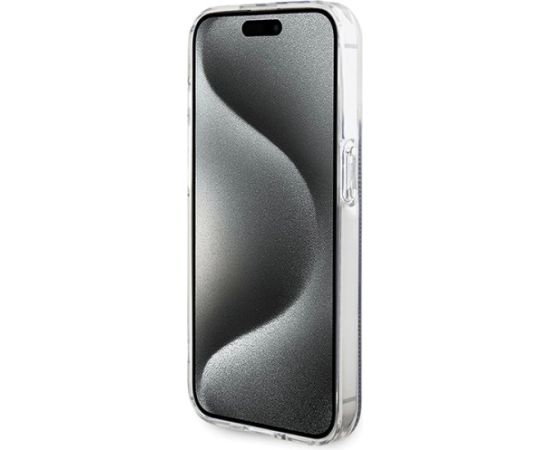 Guess IML 4G Gold Stripe case for iPhone 15 Pro Max - black