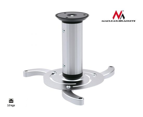 Maclean MC-515 Quality Ceiling Projector Mount Bracket Universal Silver Max 10KG