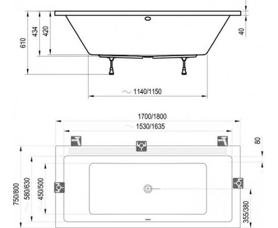 Ravak U 75 snowwhite Side panel Sānu panelis