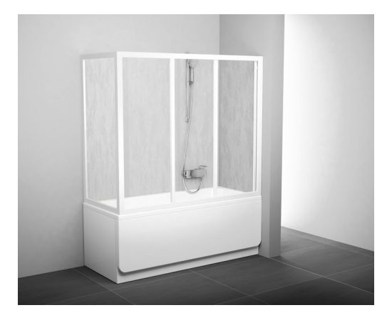 RAVAK APSV-75 balta + stikls Grape Vannas sieniņa Dušas vannu sienas