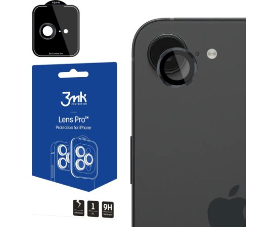 Защитное стекло камеры 3mk Lens Pro Apple iPhone 16e черное