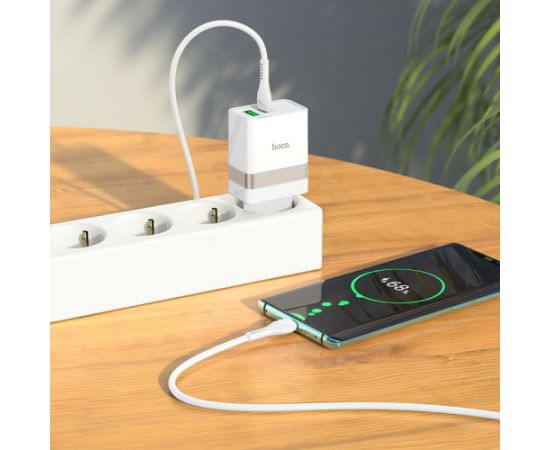 Сетевая зарядка Hoco N21 30W USB-C/USB-A белая