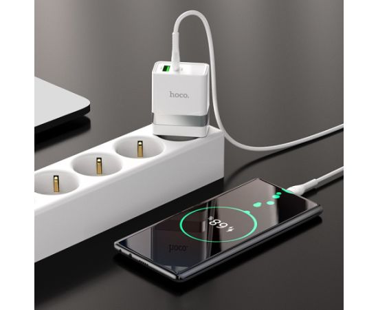 Сетевая зарядка Hoco N21 30W USB-C/USB-A белая