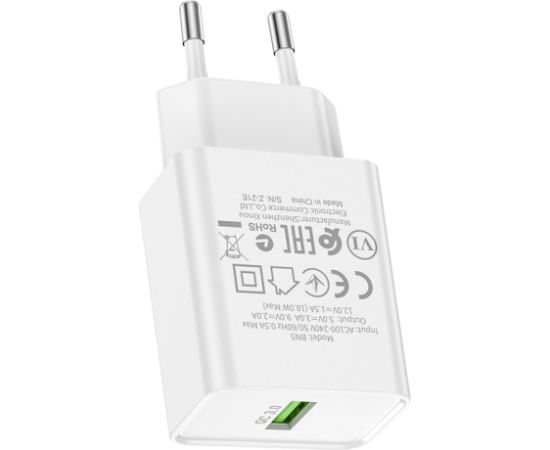 Сетевая зарядка Borofone BN5 18W USB-A белая