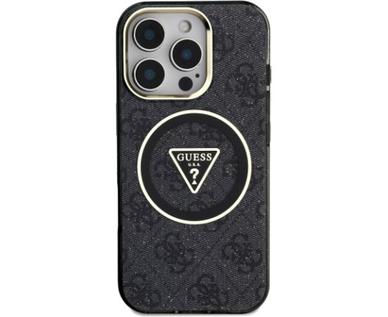Guess IML 4G Glitter and Triangle Logo MagSafe Aizsargapvalks priekš Apple iPhone 16 Pro
