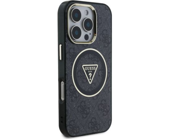 Guess IML 4G Glitter and Triangle Logo MagSafe Aizsargapvalks priekš Apple iPhone 16 Pro