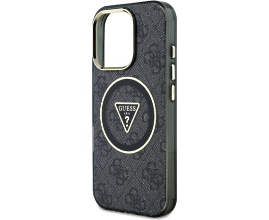 Guess IML 4G Glitter and Triangle Logo MagSafe Aizsargapvalks priekš Apple iPhone 16 Pro