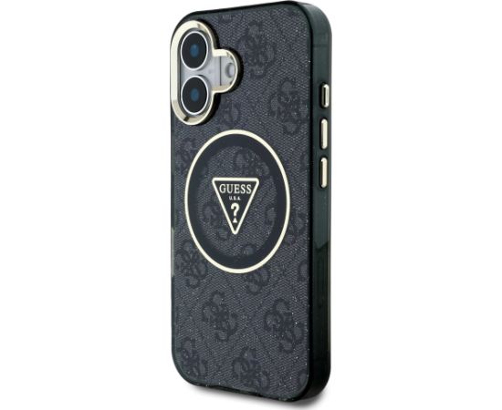 Guess IML 4G Glitter and Triangle Logo MagSafe Aizsargapvalks priekš Apple iPhone 16