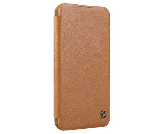 Etui Nillkin Qin Prop Leather iPhone 16 (brązowy)