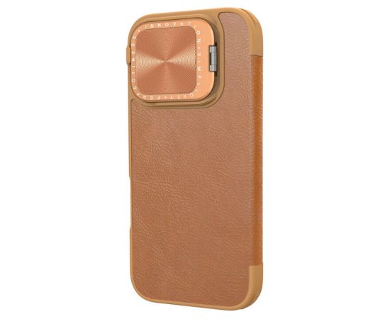 Etui Nillkin Qin Prop Leather iPhone 16 (brązowy)