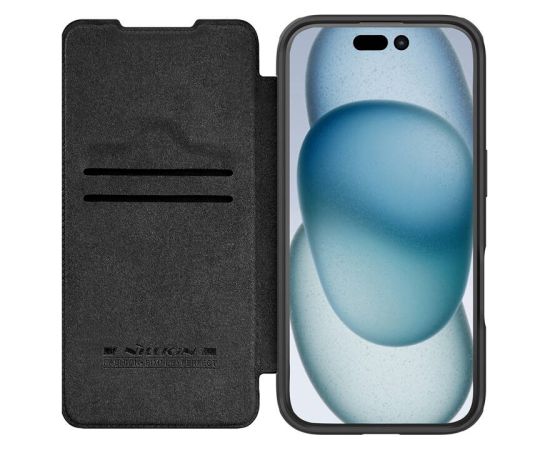 Etui Nillkin Qin Prop Leather iPhone 16 (czarny)