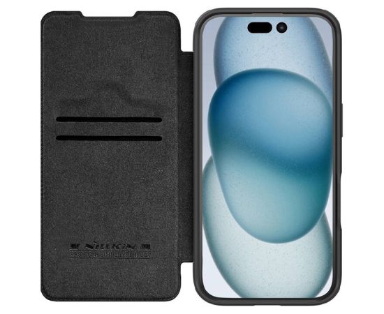 Etui Nillkin Qin Prop Leather iPhone 16 Pro (czarny)