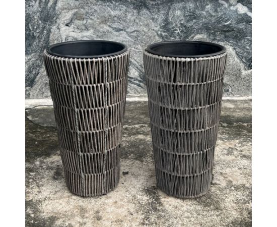 Puķu pods WICKER D28xH50cm, pelēks