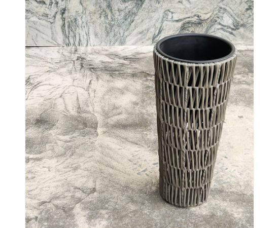 Puķu pods WICKER D28xH50cm, pelēks