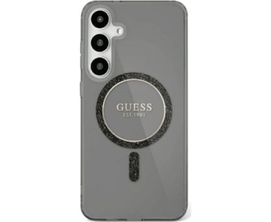 Guess Glitter Circle Classic Logo MagSafe Чехол для Samsung Galaxy S25