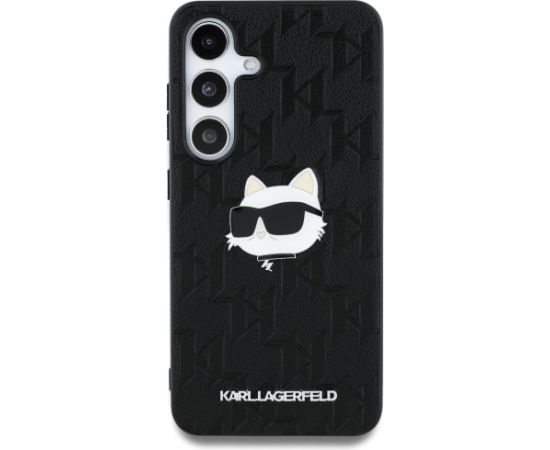 Karl Lagerfeld Leather Monogram Pin Logo Choupette Head Чехол для Samsung Galaxy S25