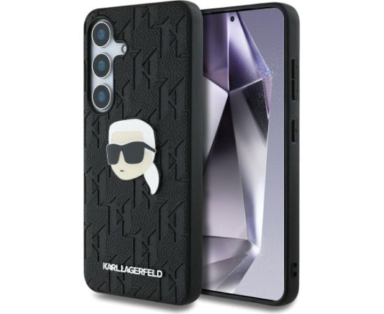 Karl Lagerfeld Leather Monogram Pin Logo Karl Head Aizsargapvalks Priekš Samsung Galaxy S25 Plus