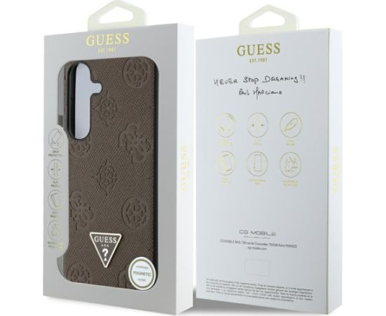 Guess Grained Hot Stamp Peony Pattern Triangle Logo MagSafe Чехол для Samsung Galaxy S25