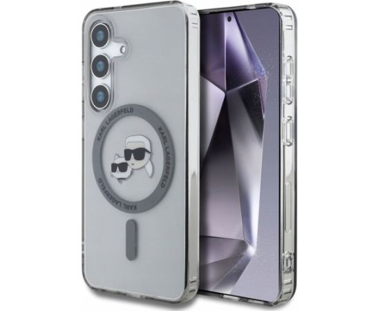 Karl Lagerfeld Button Karl & Choupette Heads Printed Logo MagSafe Чехол для Samsung Galaxy S25