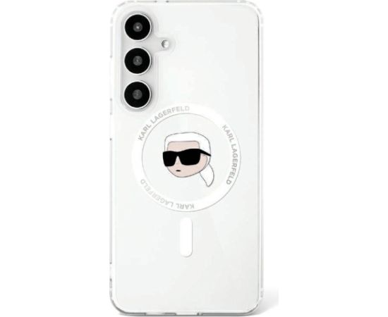 Karl Lagerfeld Button Karl Head Printed Logo MagSafe Aizsargapvalks Priekš Samsung Galaxy S25