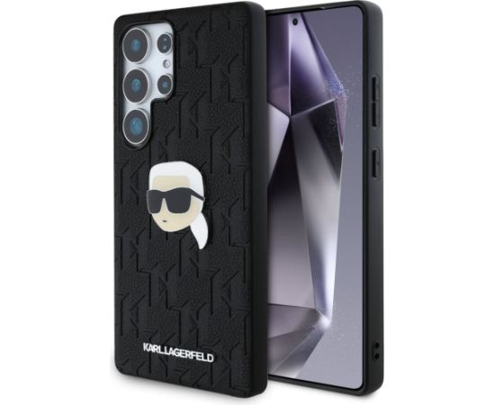 Karl Lagerfeld Leather Monogram Pin Logo Karl Head Чехол для Samsung Galaxy S25 Ultra