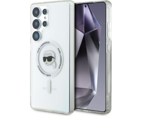 Karl Lagerfeld Button Karl Head Printed Logo MagSafe Чехол для Samsung Galaxy S25 Ultra