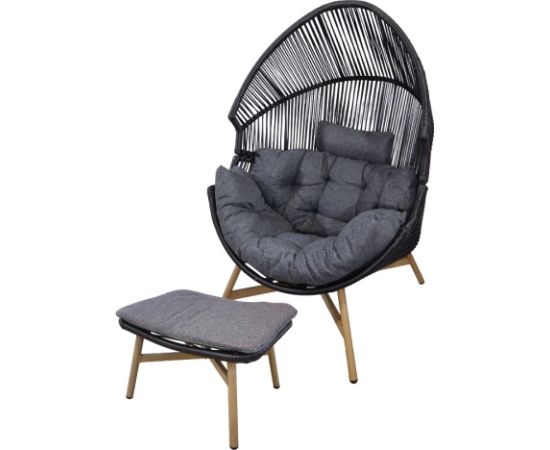Besk Krēsls atpūtas ar kājas atbalstu 48x63x37.5cm/98x100x142cm