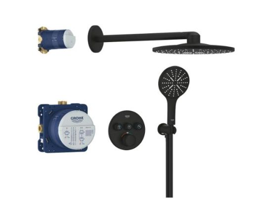 Grohe iebūvējamā dušas sistēma ar termostatu SmartControl Rainshower SmartActive 310, phantom black