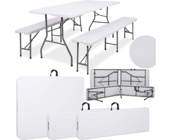 Стол складной с 2 ​​скамейками Springos GF0099 180 x 74 x 74 см