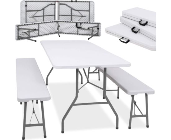Стол складной с 2 ​​скамейками Springos GF0099 180 x 74 x 74 см