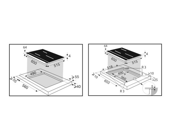 Induction hob De Dietrich Iebūvējama virsma - Indukcijas