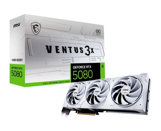 MSI VENTUS GEFORCE RTX 5080 16G 3X OC WHITE graphics card NVIDIA 16 GB GDDR7