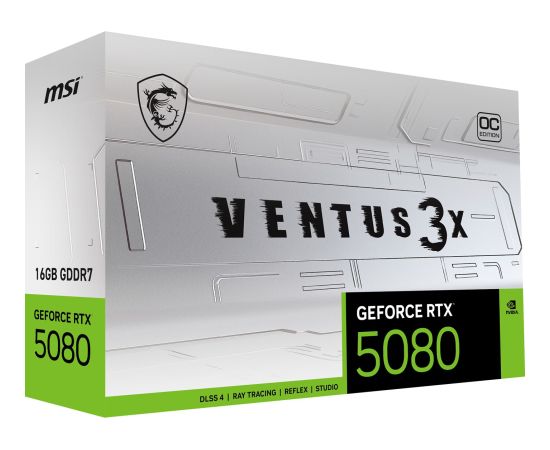 MSI VENTUS GEFORCE RTX 5080 16G 3X OC WHITE graphics card NVIDIA 16 GB GDDR7