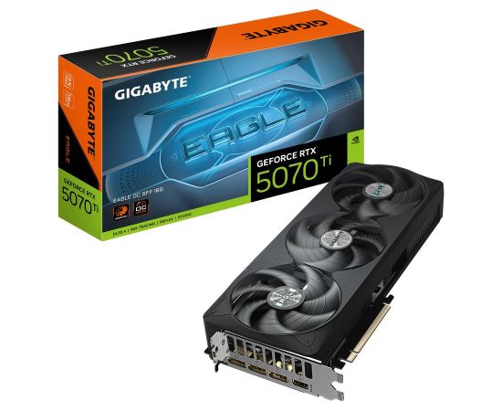 Graphics Card GIGABYTE NVIDIA GeForce RTX 5070 Ti 16 GB GDDR7 256 bit PCIE 5.0 16x Triple slot Fansink 1xHDMI 3xDisplayPort GV-N507TEAGLEOC-16GD1.0