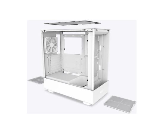 Case NZXT H5 Flow MidiTower Not included ATX MicroATX MiniITX Colour White CC-H52FW-01