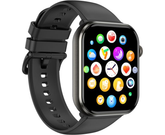 Blackview R60, 1.96-inch Amoled 410x502, 800mAh Battery, 24-hour SpO2 Detection + Heart Rate Monitoring, Calls and SMS notification, Compass, IP68, Black