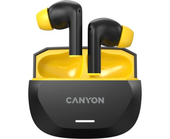 CANYON headset HEXAGON 7 TWS ANC+ENC Wireless Charge Black Yellow