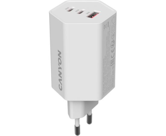 CANYON charger HEXAGON 65 GaN 65W 2xPD 1xQC EU White
