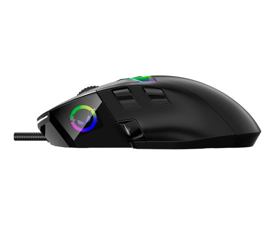 LORGAR MSP80, Professional wired gaming mouse, 9 programmable buttons, Pixart PAW3395 sensor, DPI up to 26000, 80 million clicks buttons lifespan, 1.8m USB braided cable, size: 129*73*40mm, 0.093.5kg, Black